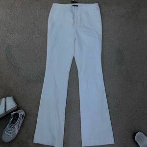 White flare pants